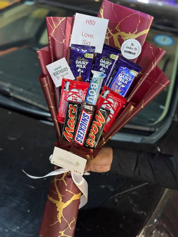 Luxury mixed chocolate bouquet with Ferrero Rocher, Dairy Milk and KitKat in Islamabad