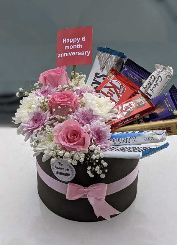 Luxury flower and chocolate gift box for her with delivery in Islamabad Pakistan